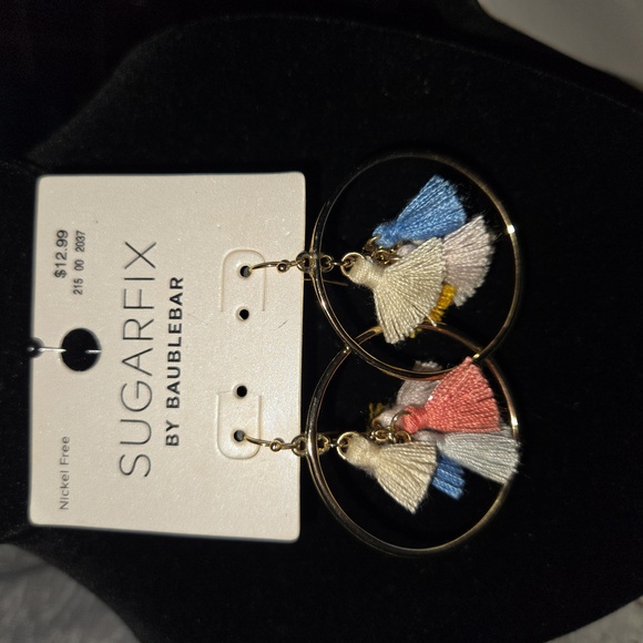 Sugar fix by Baublebar gold tone  multi colored fringe earrings with fish hooks - Picture 1 of 3